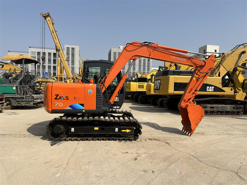 ব্যবহৃত হিটাচি ZX70 মিনি এক্সক্যাভেটর রাবার ট্র্যাক সহ 7 টন মাইনিং এক্সক্যাভেটর