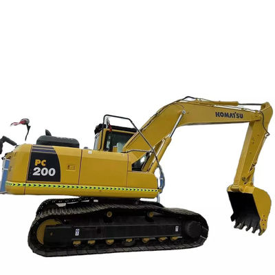 Pc200-8 ক্রলার ব্যবহৃত Komatsu খননকারী 20 টন হলুদ